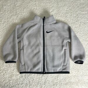 Nike Kids' Light Gray Fleece Full Zip Jacket Size 18 Months Unisex Boys